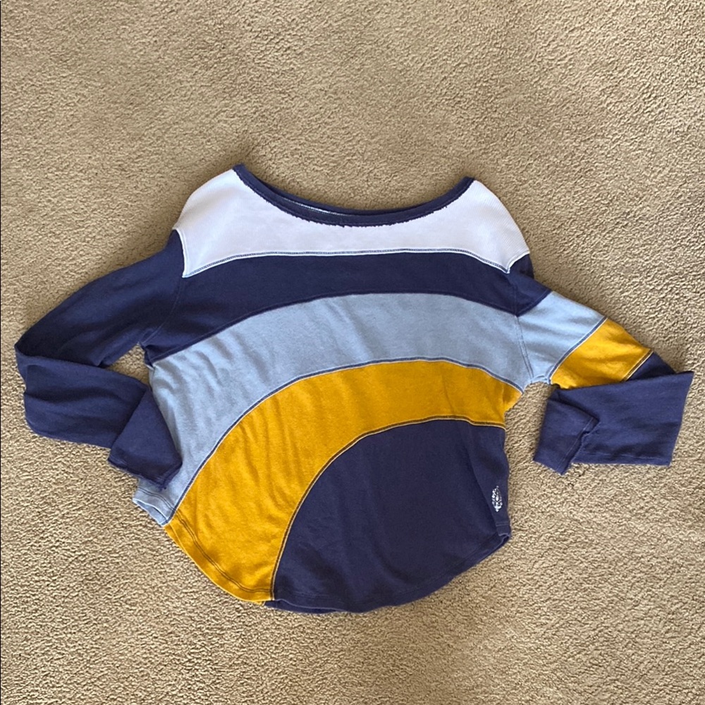 free people colorblock Long Sleeve Top